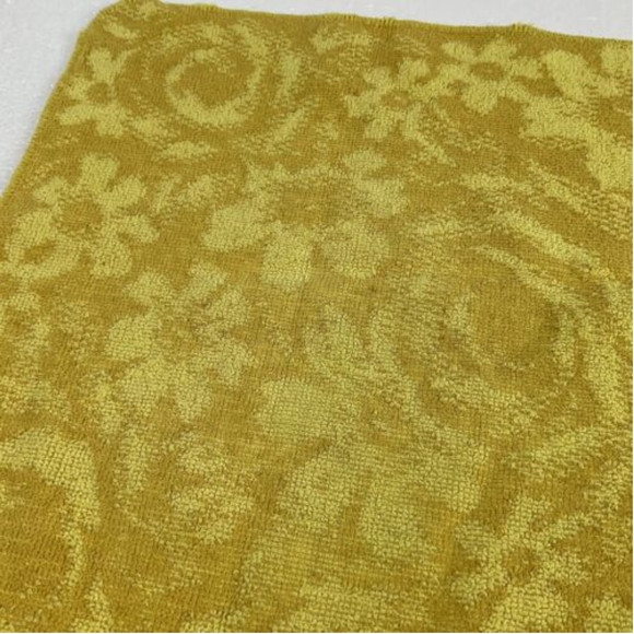 Vintage MCM 70’s Yellow Gold Flowered Fieldcrest Cotton USA Washcloth - Picture 3 of 4